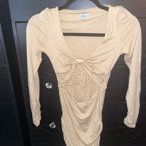 Nude mini cutout dress